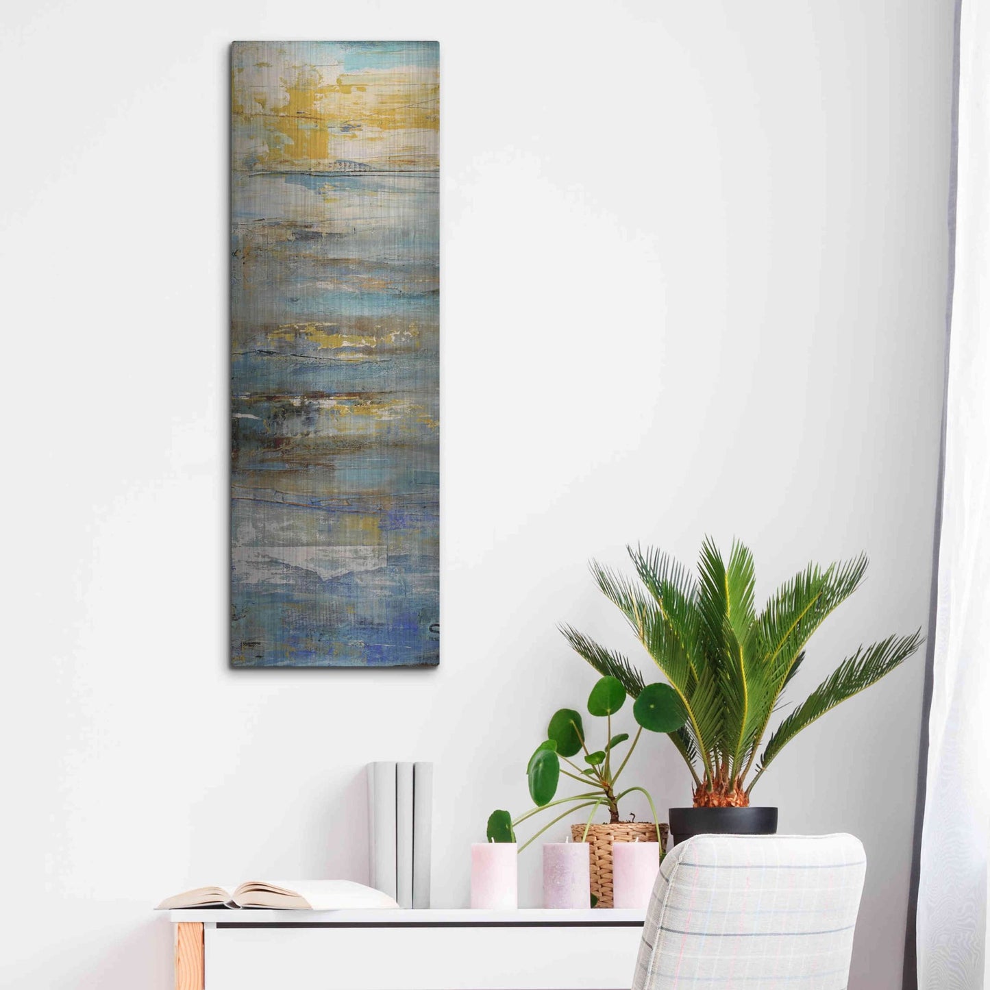 Luxe Metal Art 'Beyond the Sea I' by Erin Ashley, Metal Wall Art,12x36