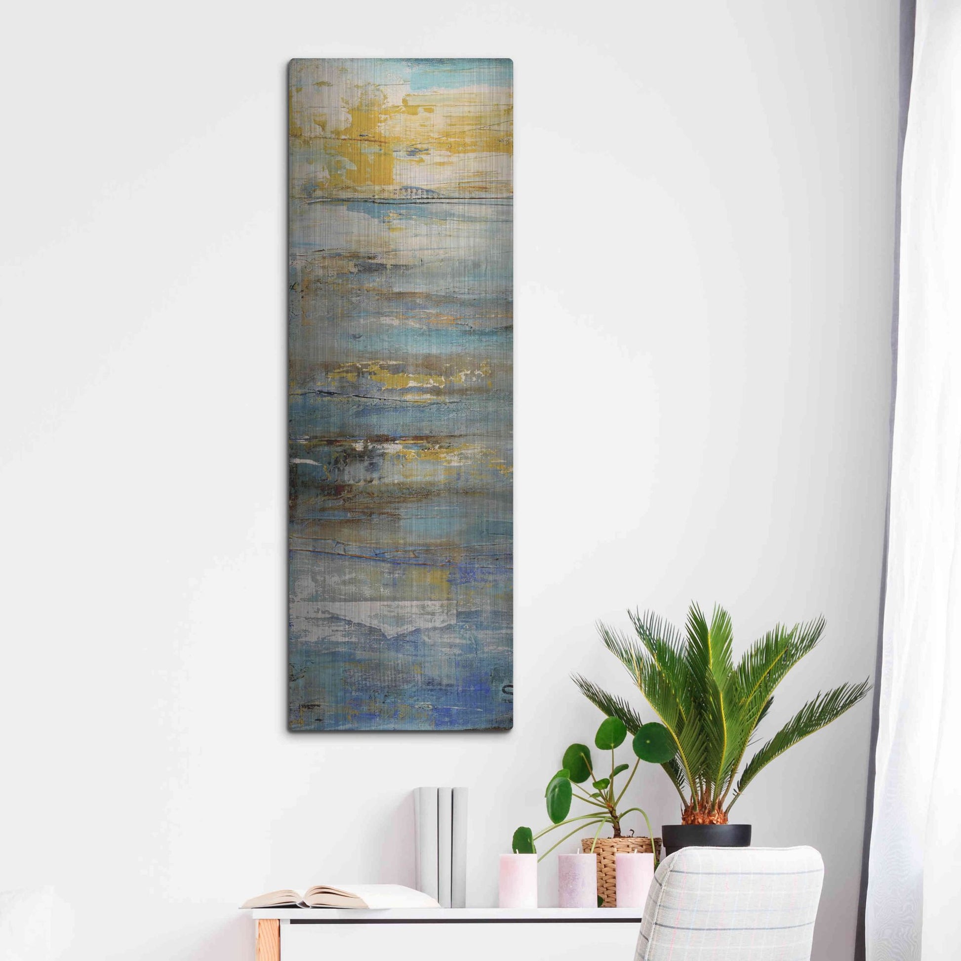 Luxe Metal Art 'Beyond the Sea I' by Erin Ashley, Metal Wall Art,16x48