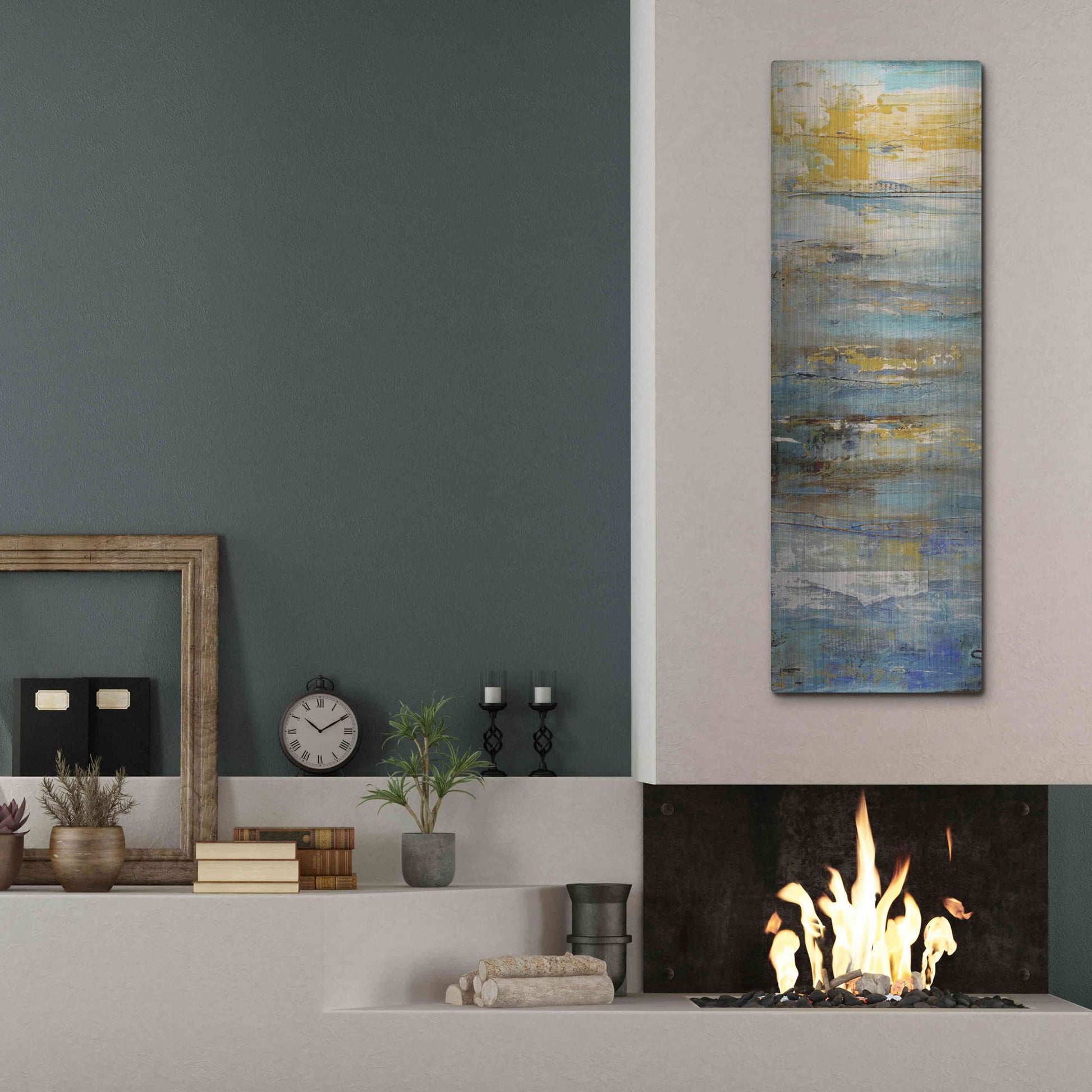 Luxe Metal Art 'Beyond the Sea I' by Erin Ashley, Metal Wall Art,16x48