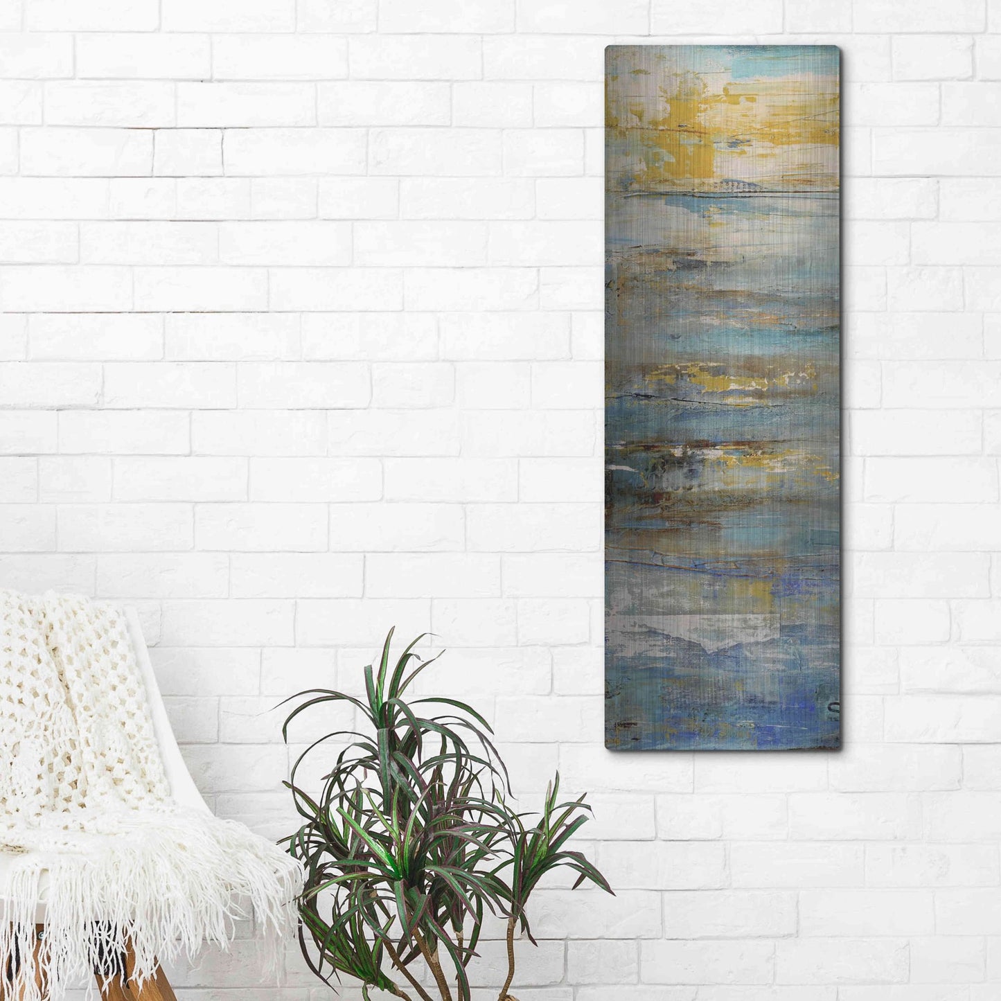 Luxe Metal Art 'Beyond the Sea I' by Erin Ashley, Metal Wall Art,16x48