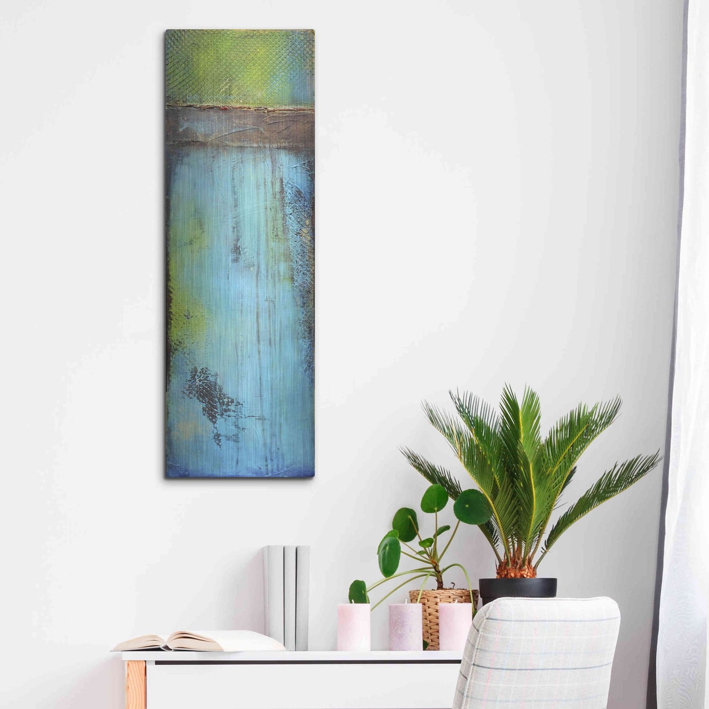 Luxe Metal Art 'Fisher Island II' by Erin Ashley, Metal Wall Art,12x36