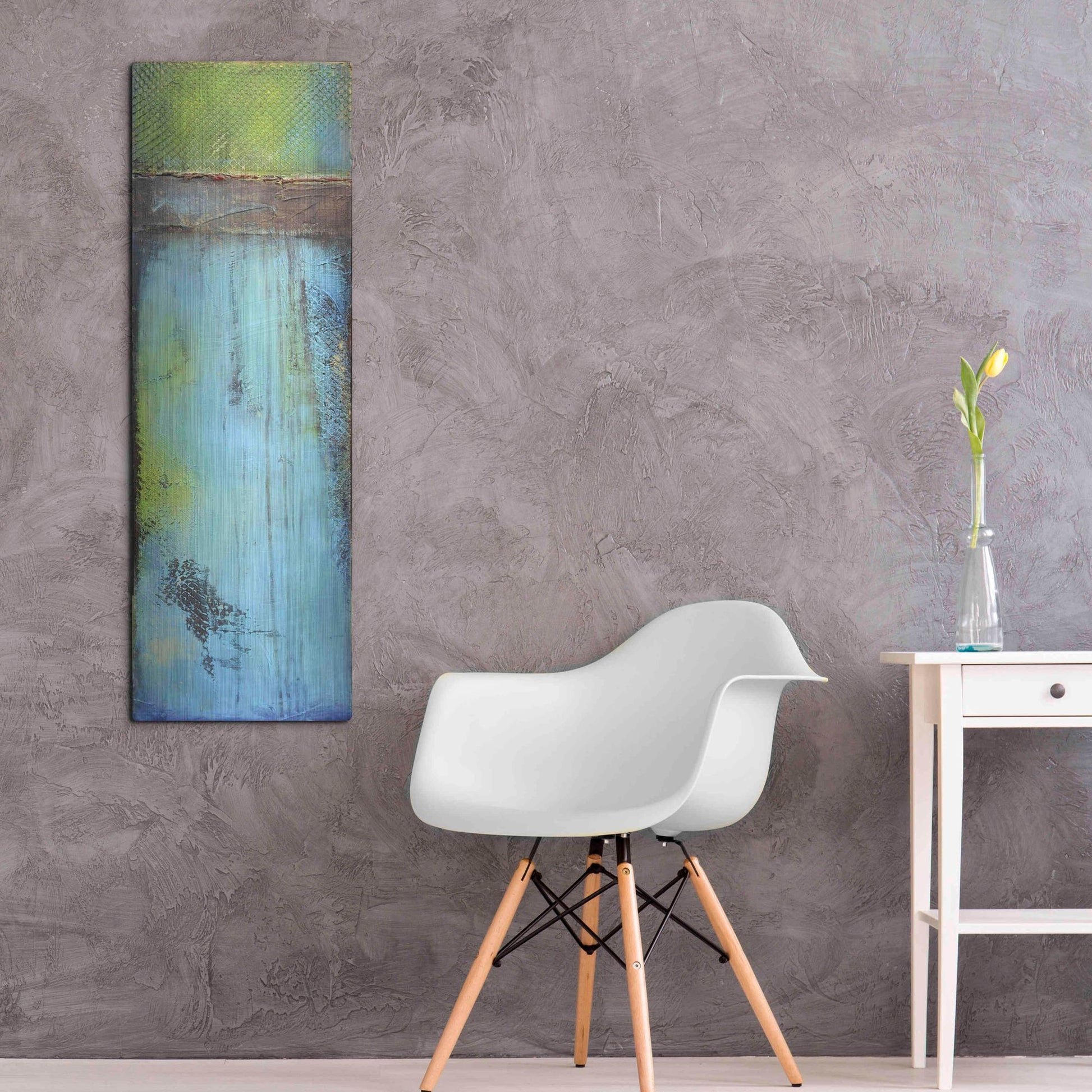 Luxe Metal Art 'Fisher Island II' by Erin Ashley, Metal Wall Art,16x48