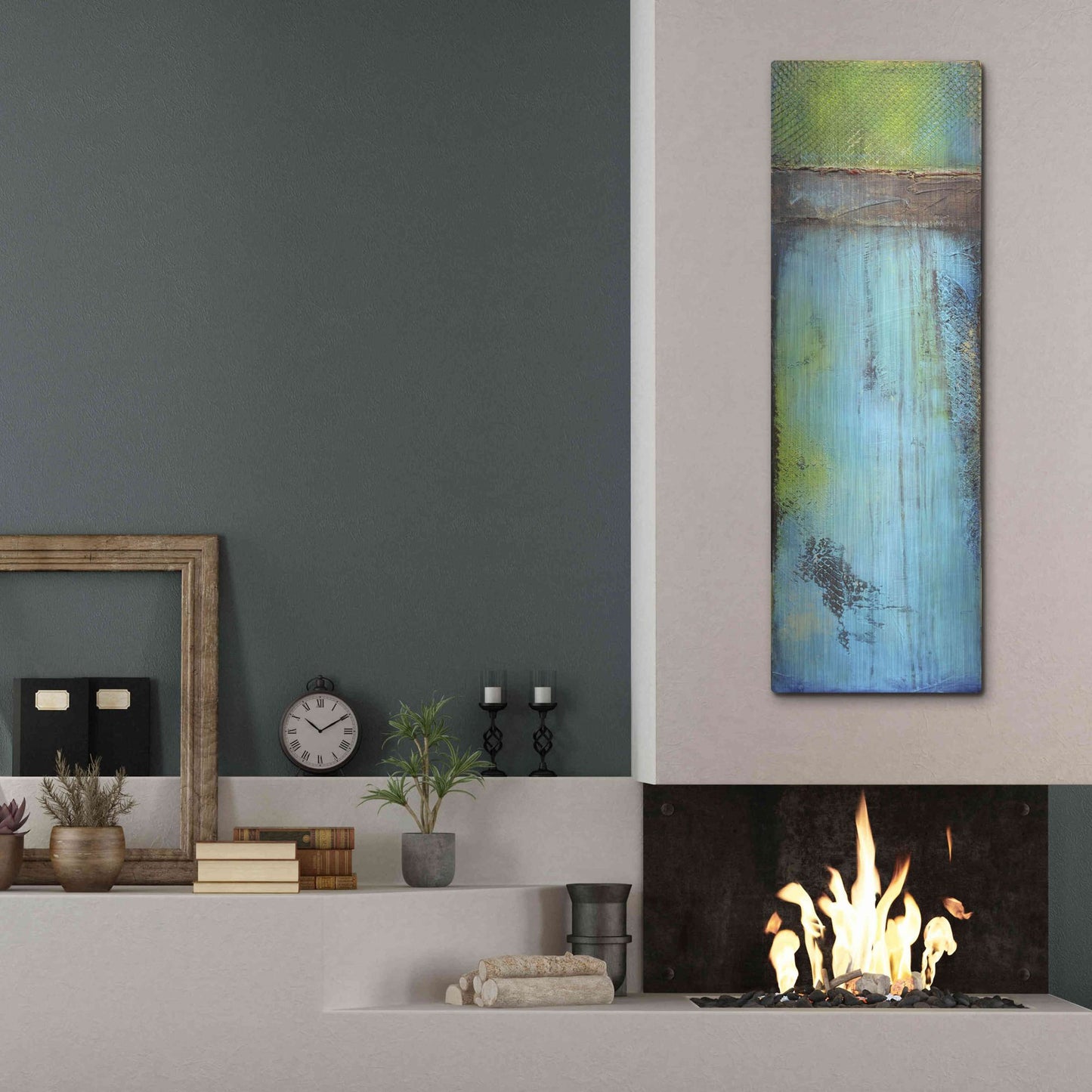 Luxe Metal Art 'Fisher Island II' by Erin Ashley, Metal Wall Art,16x48