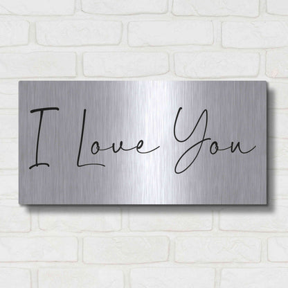 Luxe Metal Art 'I Love You' by Epic Portfolio, Metal Wall Art,24x12