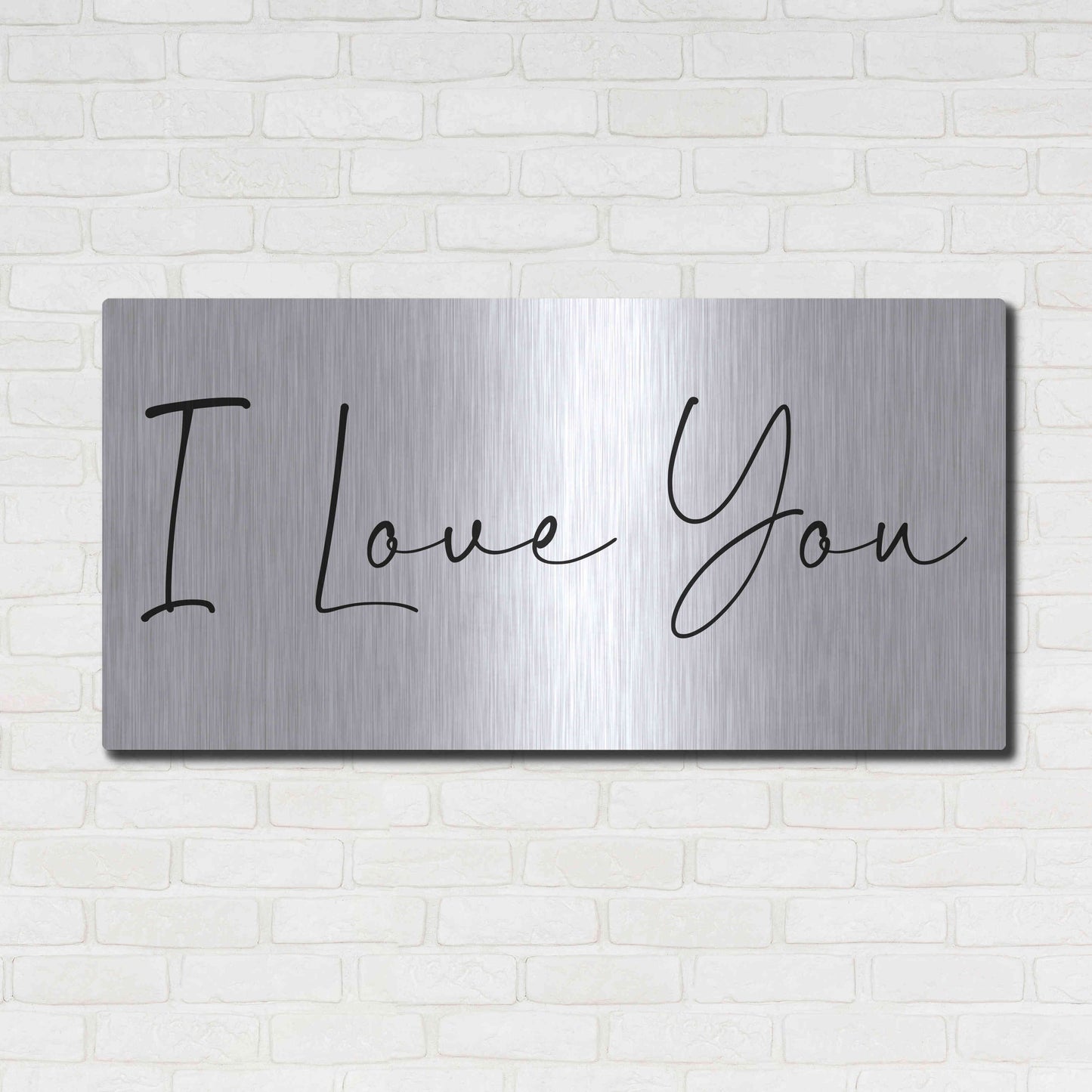 Luxe Metal Art 'I Love You' by Epic Portfolio, Metal Wall Art,48x24