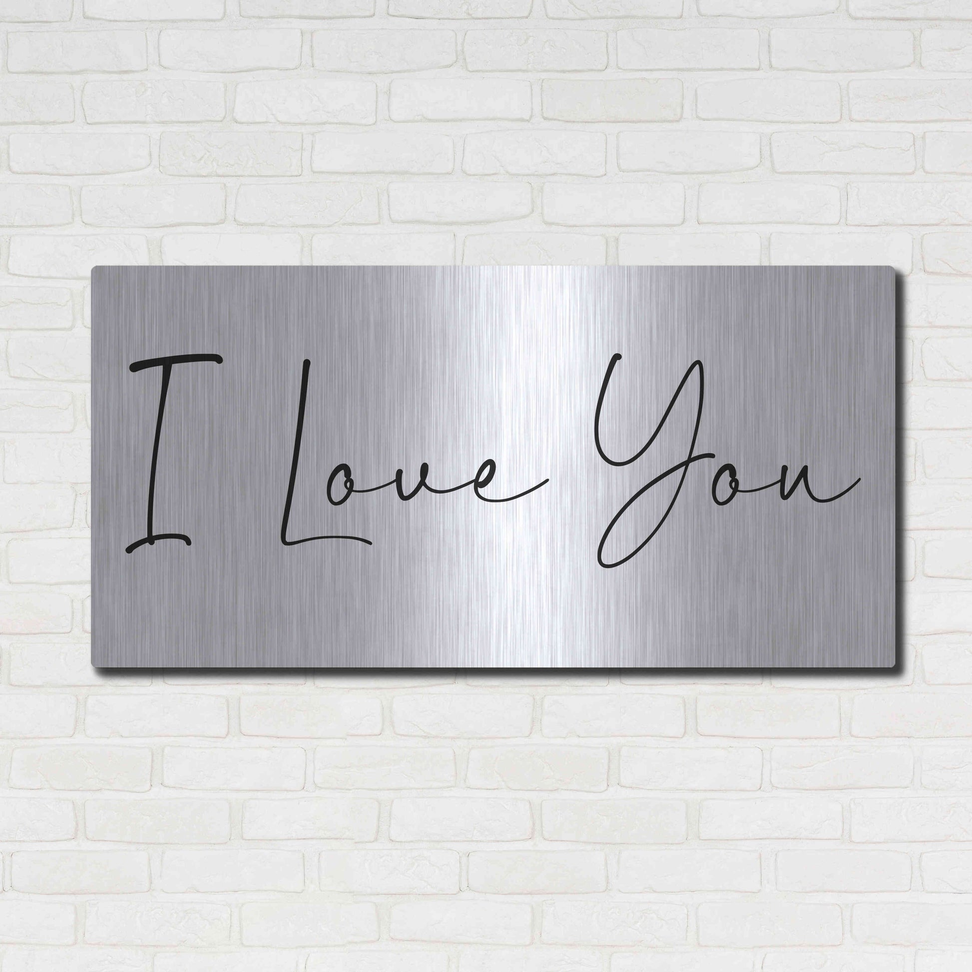 Luxe Metal Art 'I Love You' by Epic Portfolio, Metal Wall Art,48x24