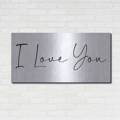 Luxe Metal Art 'I Love You' by Epic Portfolio, Metal Wall Art,48x24