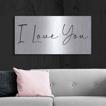 Luxe Metal Art 'I Love You' by Epic Portfolio, Metal Wall Art,48x24