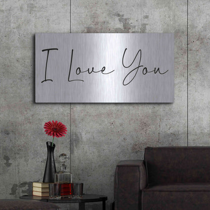 Luxe Metal Art 'I Love You' by Epic Portfolio, Metal Wall Art,48x24
