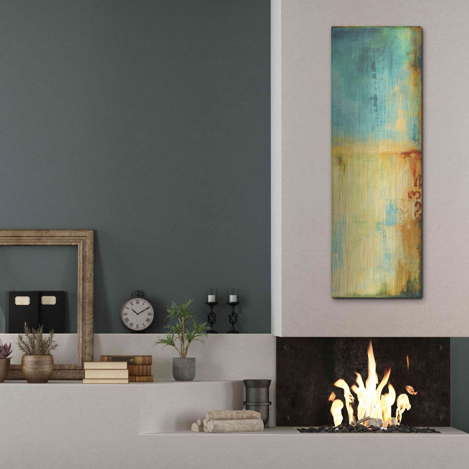 Luxe Metal Art 'Lazy Sunday I' by Erin Ashley, Metal Wall Art,16x48