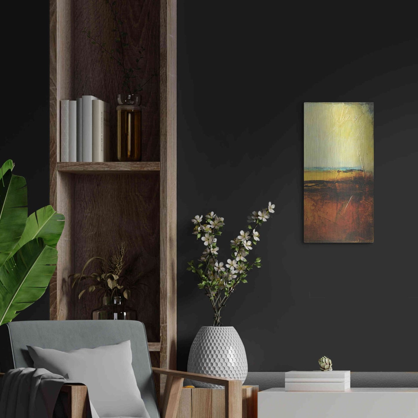 Luxe Metal Art 'Noon II' by Erin Ashley, Metal Wall Art,12x24