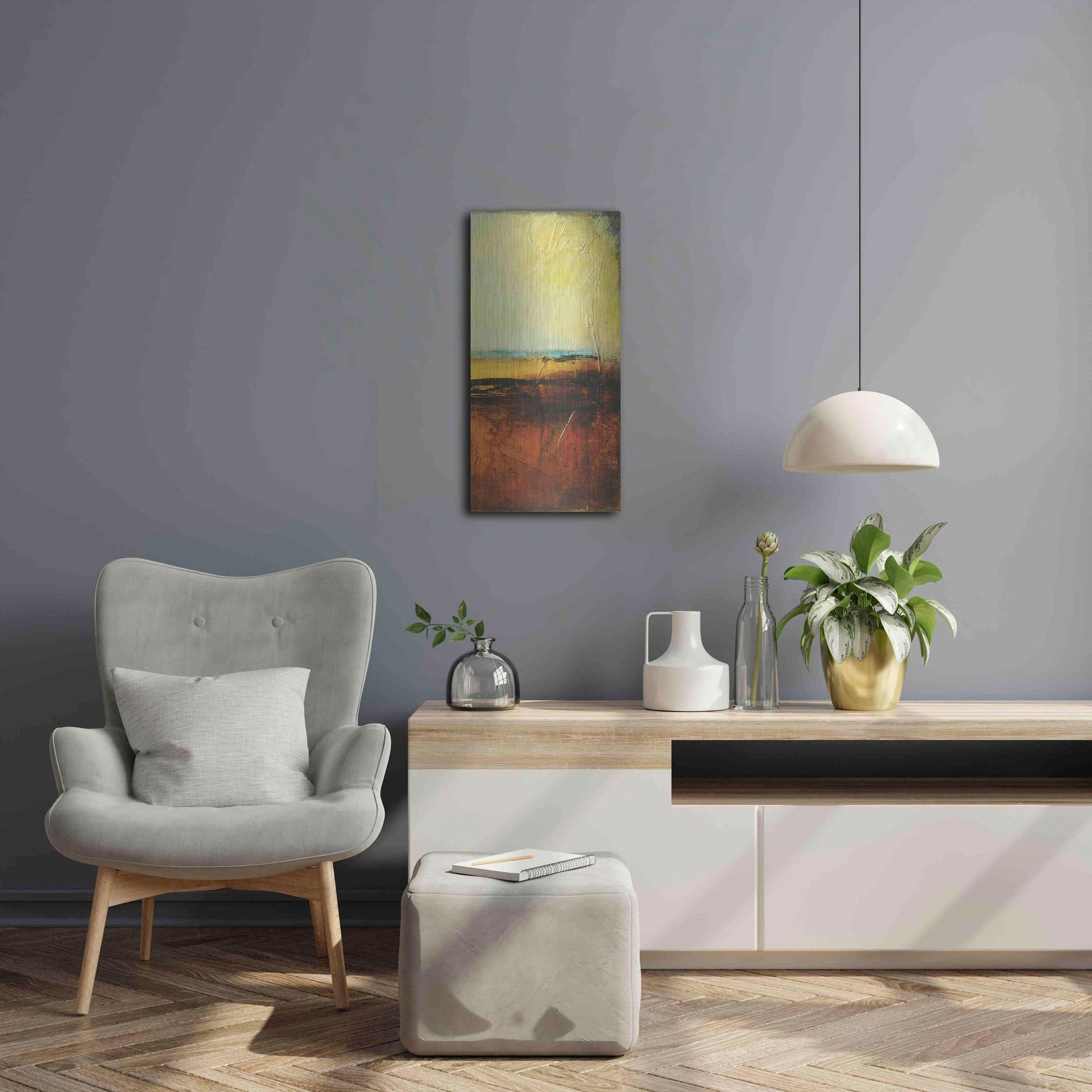 Luxe Metal Art 'Noon II' by Erin Ashley, Metal Wall Art,12x24