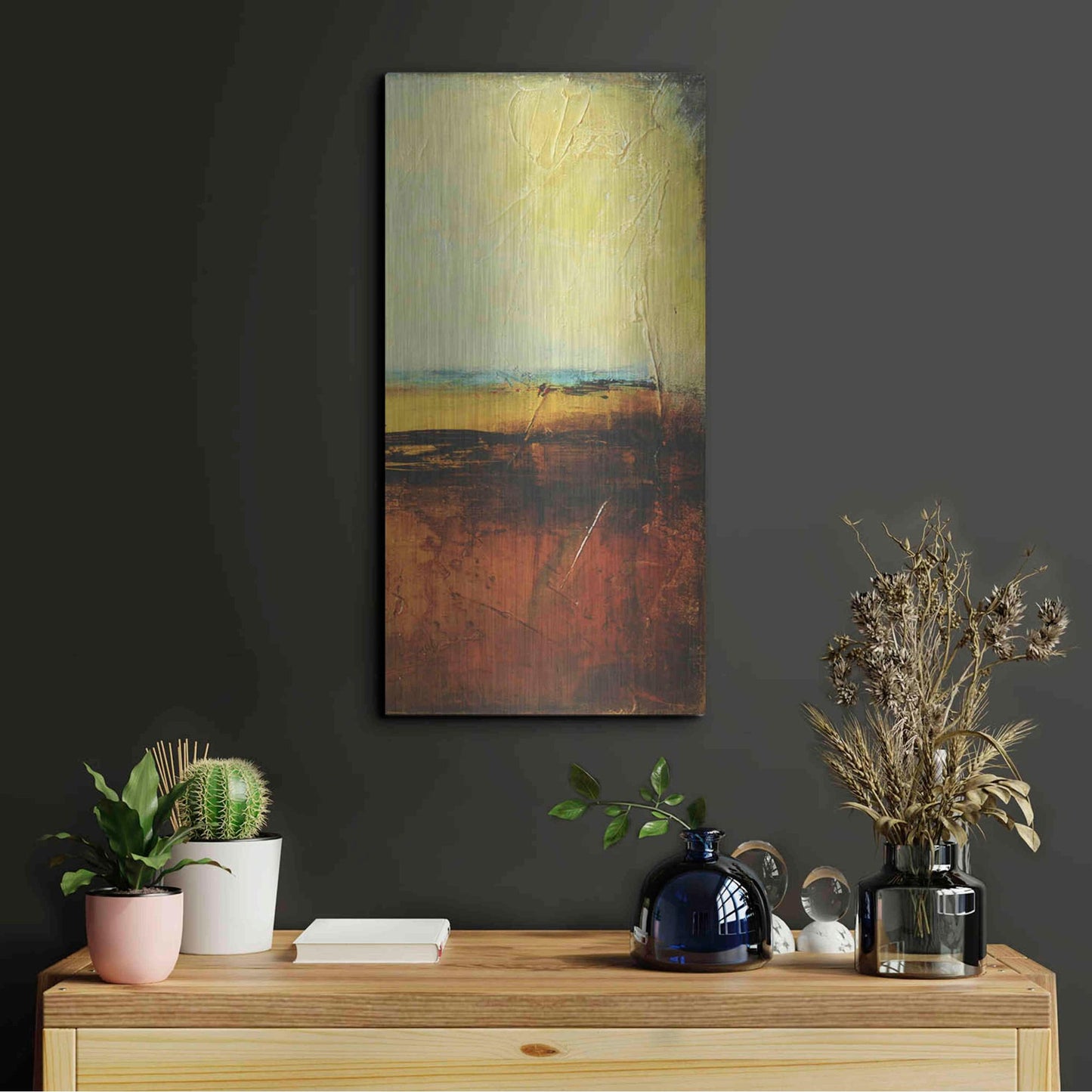 Luxe Metal Art 'Noon II' by Erin Ashley, Metal Wall Art,12x24