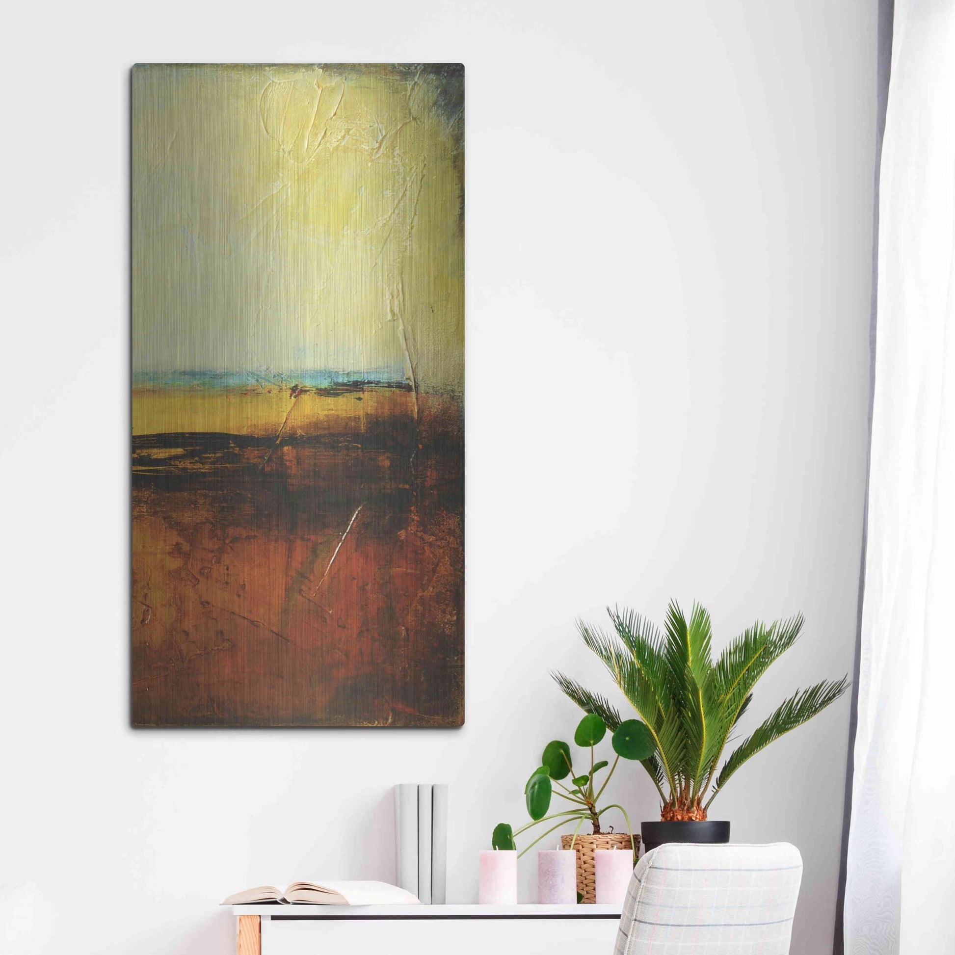 Luxe Metal Art 'Noon II' by Erin Ashley, Metal Wall Art,24x48