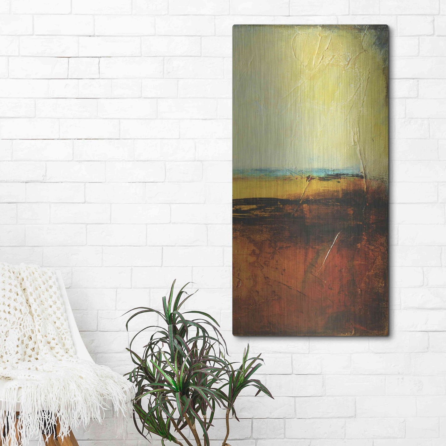 Luxe Metal Art 'Noon II' by Erin Ashley, Metal Wall Art,24x48