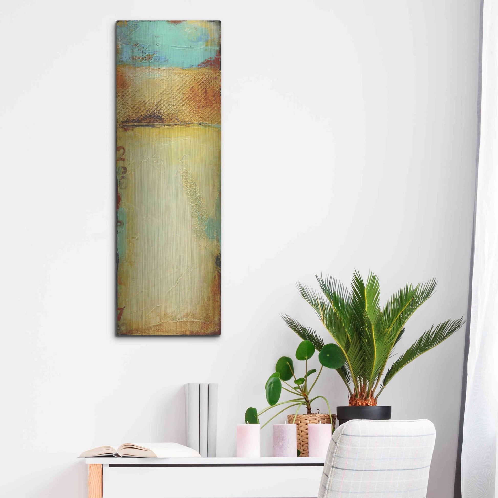 Luxe Metal Art 'Old Island Harbor I' by Erin Ashley, Metal Wall Art,12x36