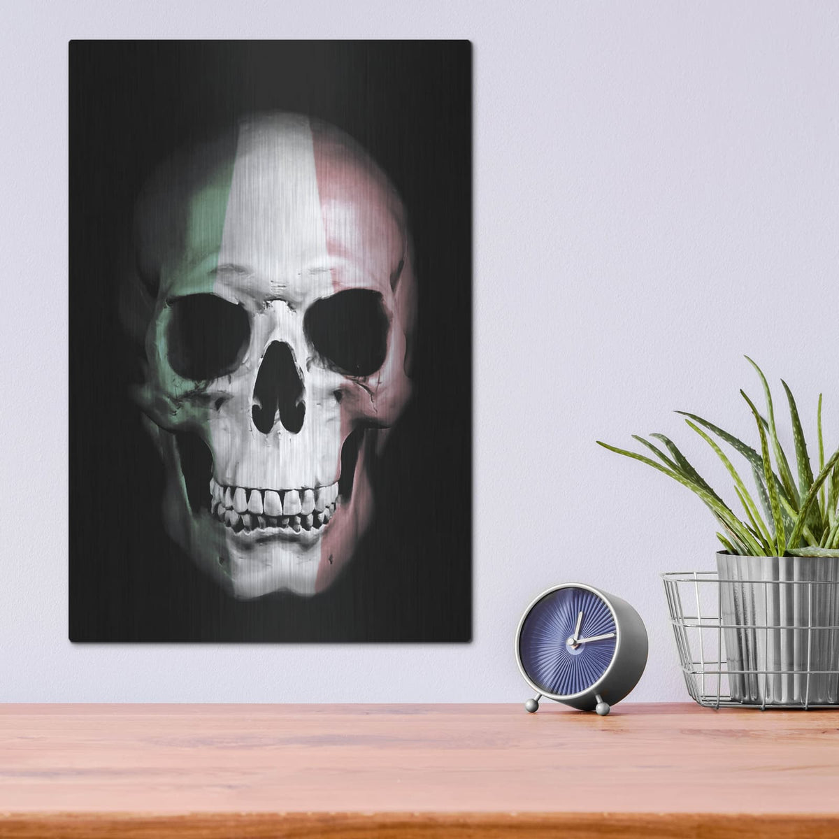 'Italian Skull' by Nicklas Gustafsson – Metal Wall Art, 12x16 room view