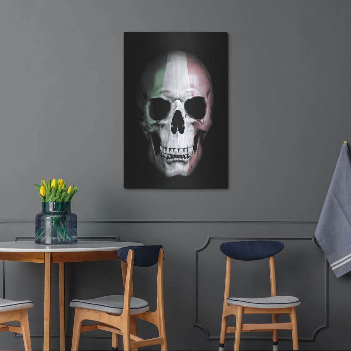 'Italian Skull' by Nicklas Gustafsson – Metal Wall Art, 24x36 room view