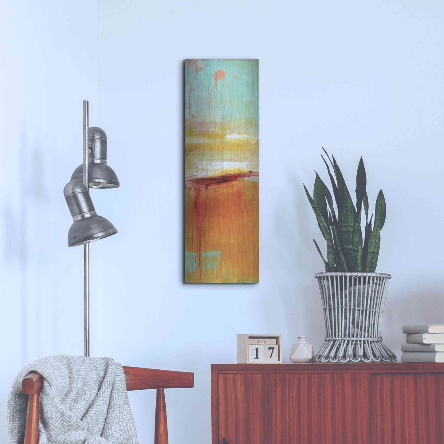 Luxe Metal Art 'Sugar Bay I' by Erin Ashley, Metal Wall Art,12x36