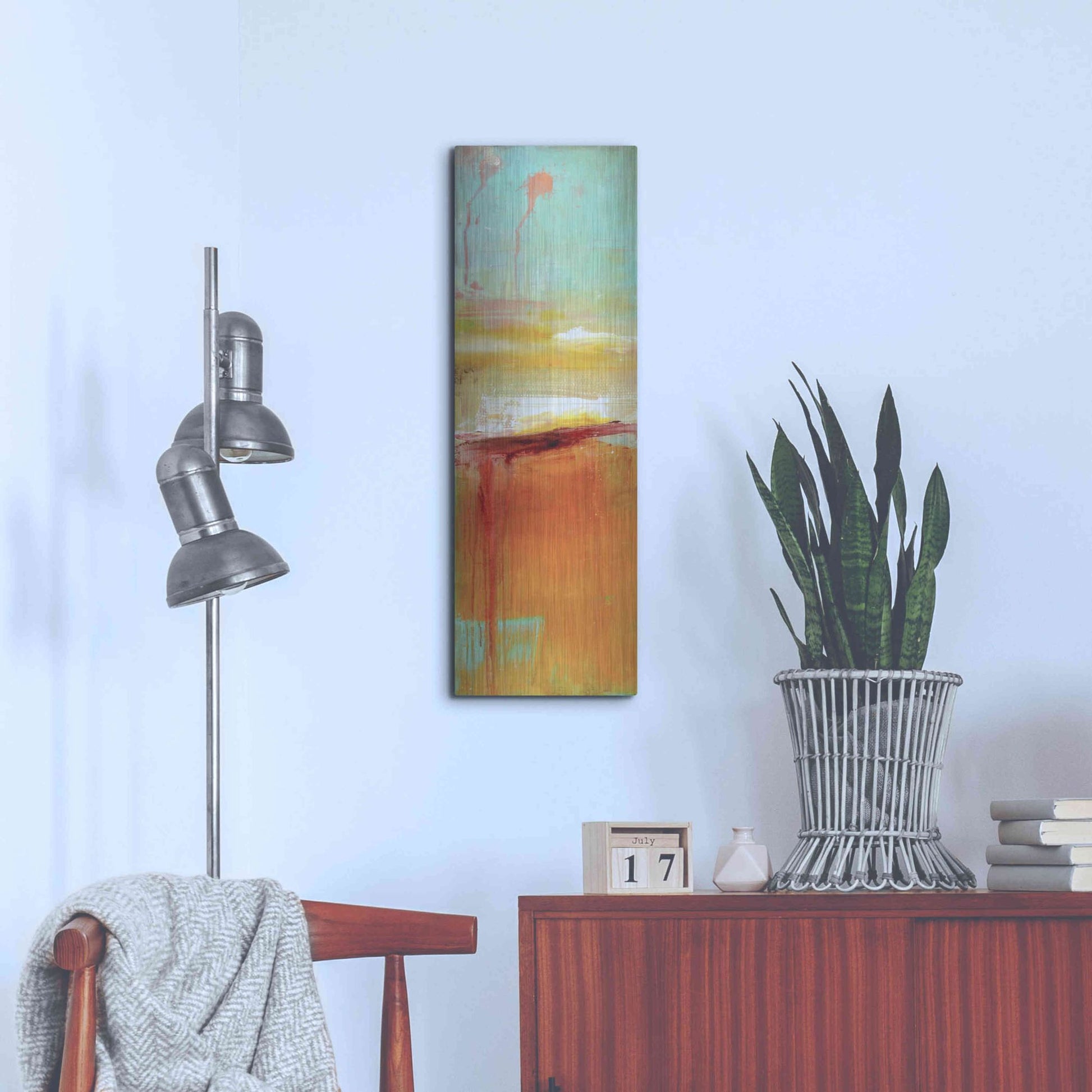 Luxe Metal Art 'Sugar Bay I' by Erin Ashley, Metal Wall Art,12x36