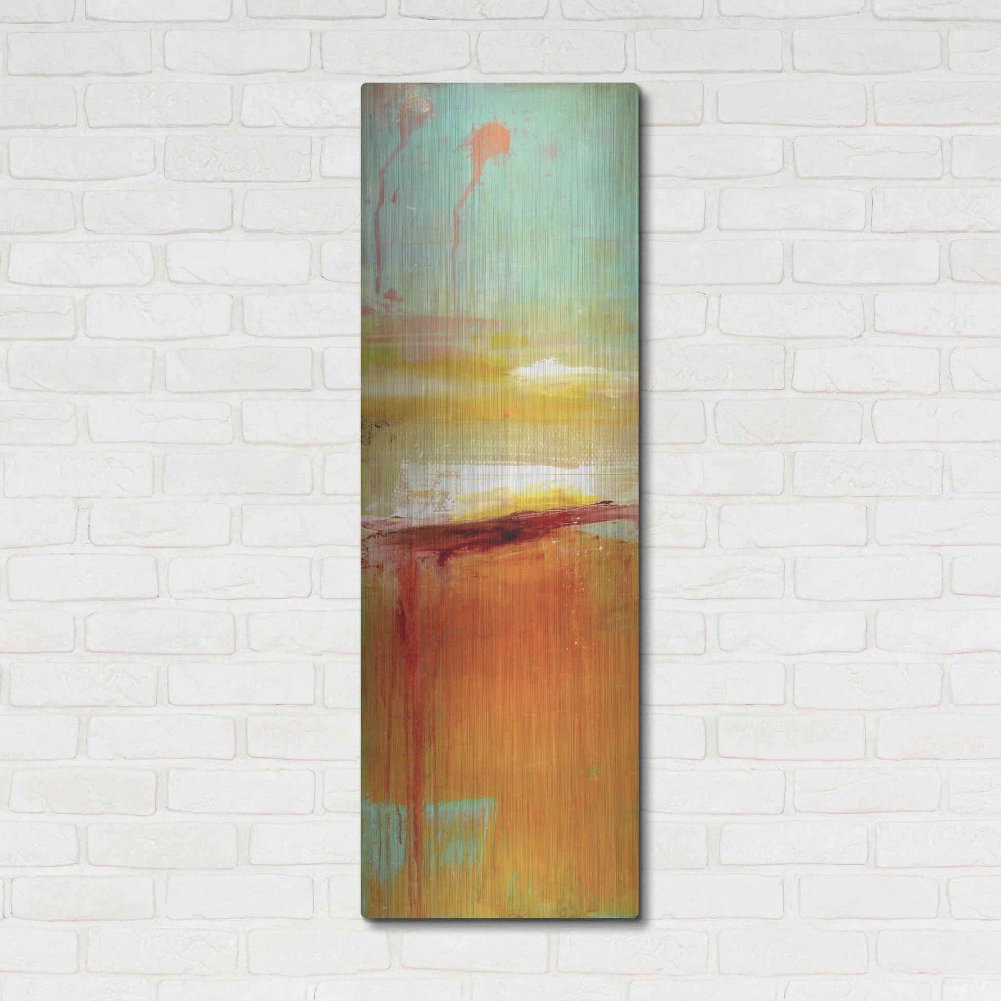 Luxe Metal Art 'Sugar Bay I' by Erin Ashley, Metal Wall Art,16x48