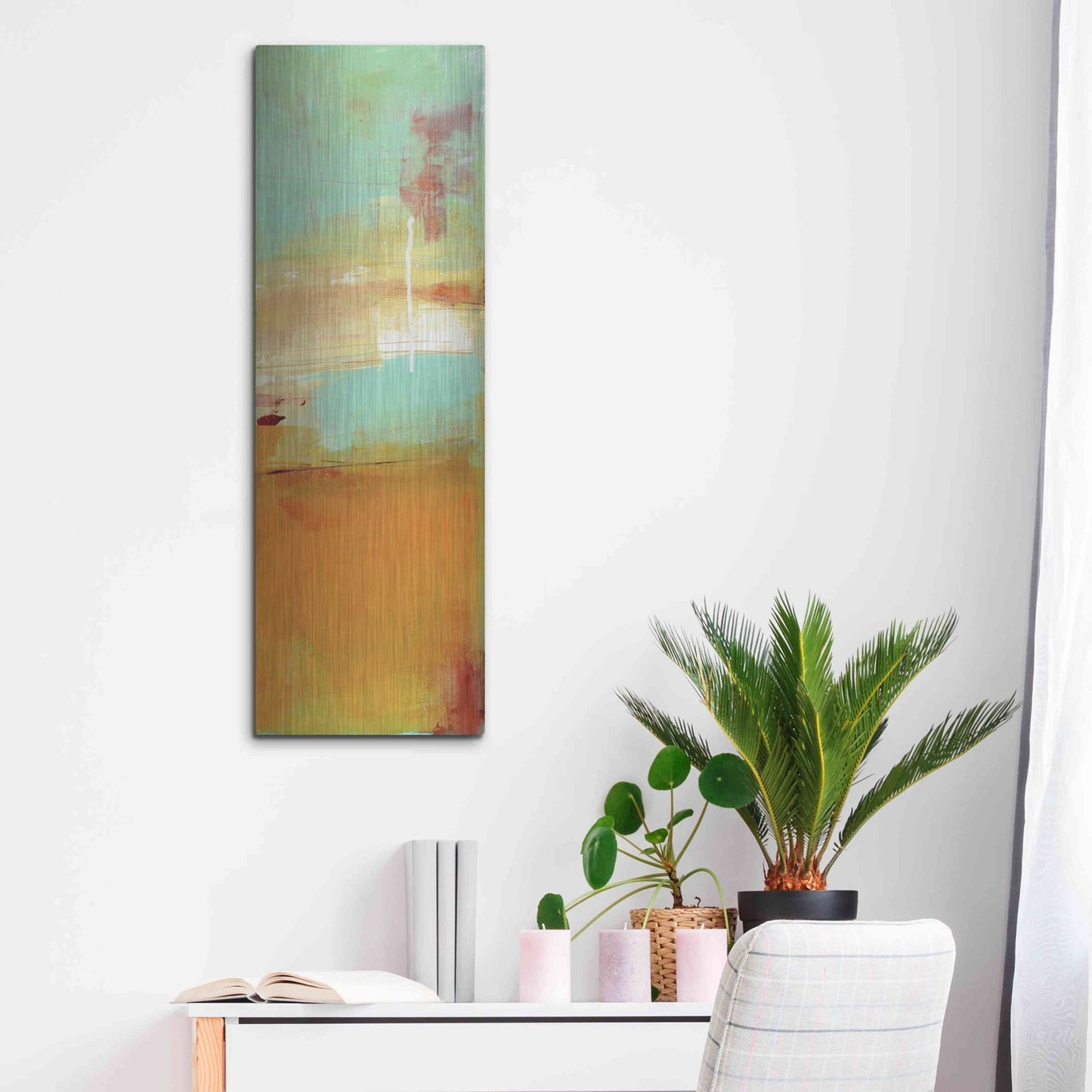 Luxe Metal Art 'Sugar Bay II' by Erin Ashley, Metal Wall Art,12x36