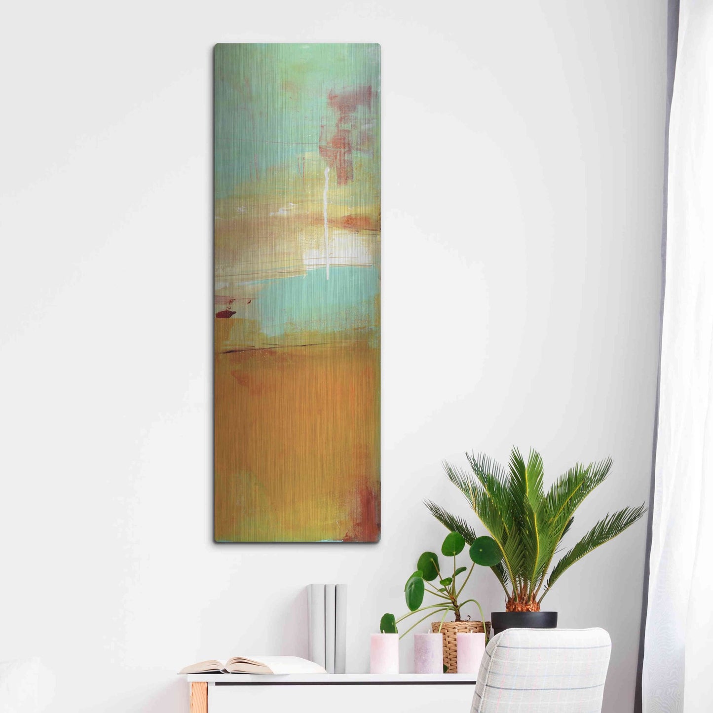 Luxe Metal Art 'Sugar Bay II' by Erin Ashley, Metal Wall Art,16x48