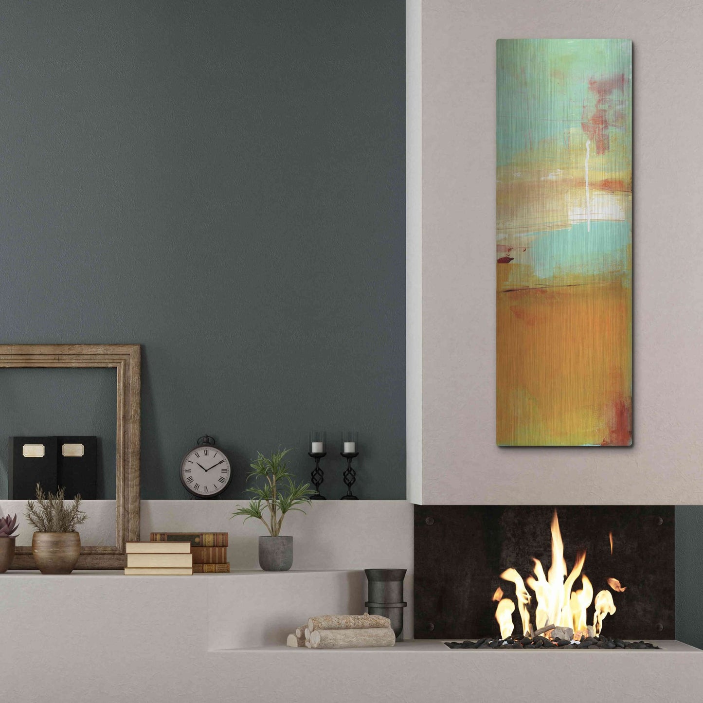 Luxe Metal Art 'Sugar Bay II' by Erin Ashley, Metal Wall Art,16x48