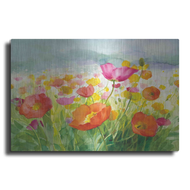 'Meadow Poppies' by Danhui Nai – Metal Wall Art