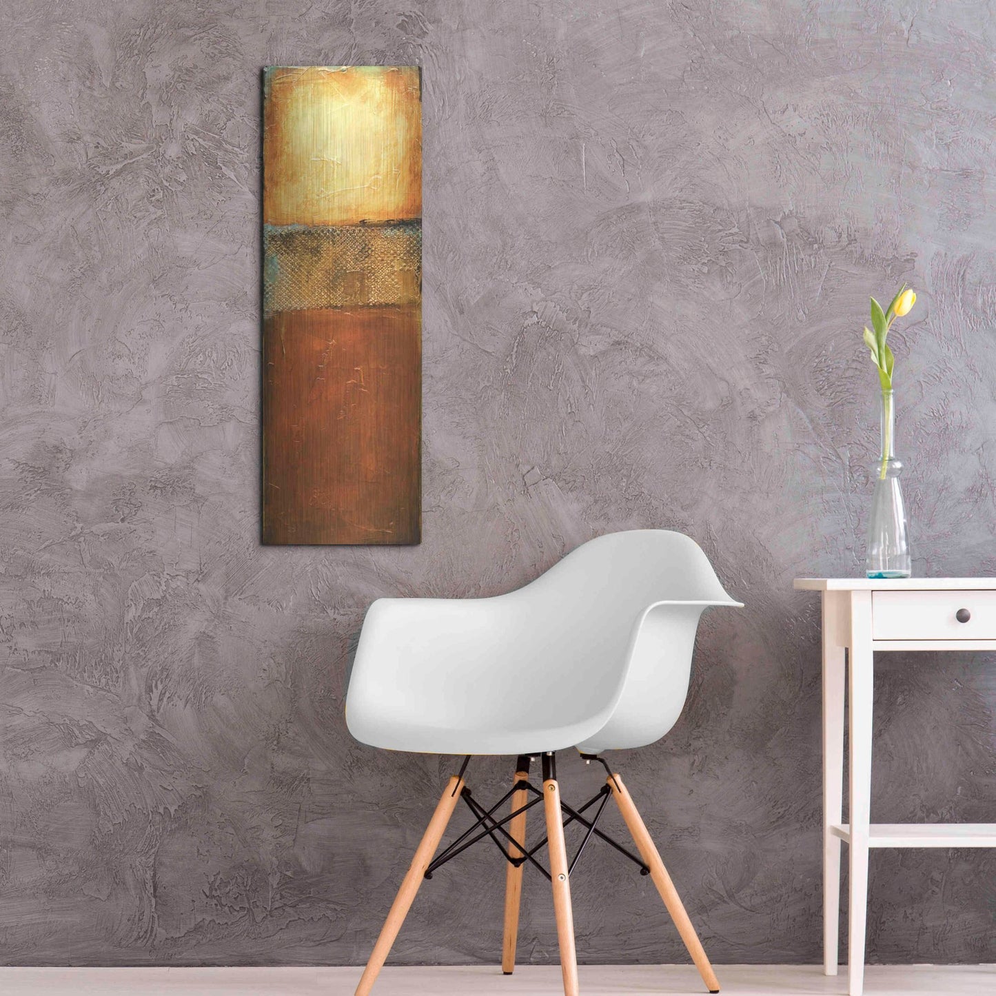 Luxe Metal Art 'Urban Zen I' by Erin Ashley, Metal Wall Art,12x36