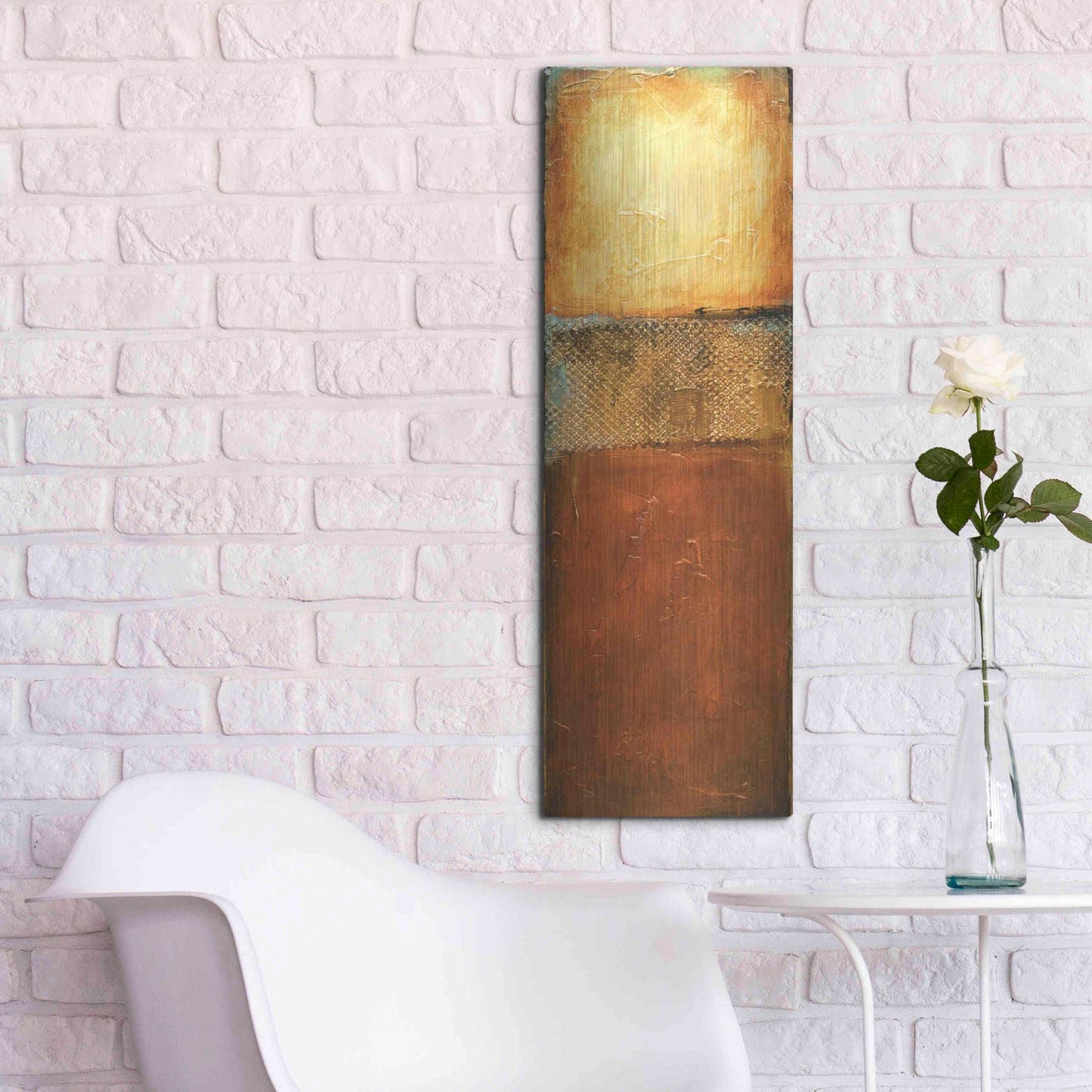 Luxe Metal Art 'Urban Zen I' by Erin Ashley, Metal Wall Art,12x36