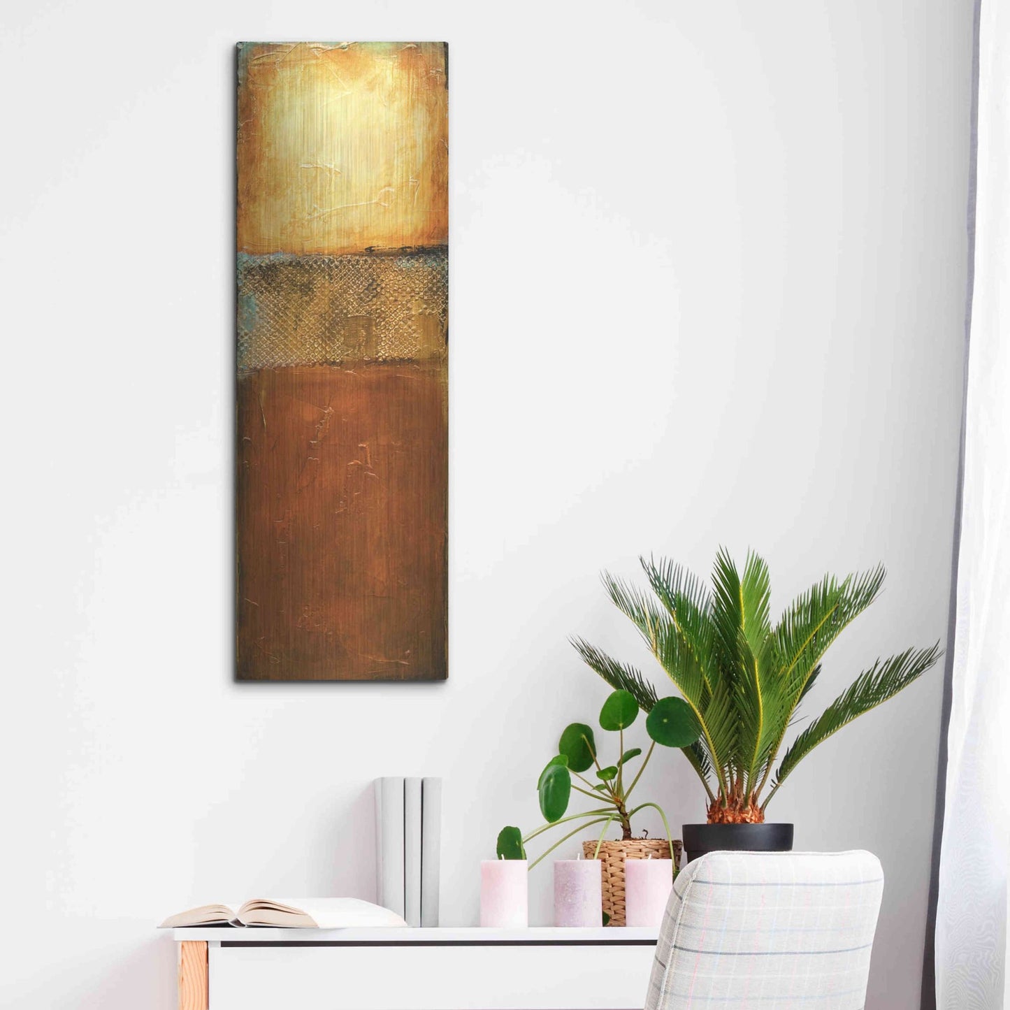 Luxe Metal Art 'Urban Zen I' by Erin Ashley, Metal Wall Art,12x36