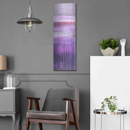 Luxe Metal Art 'Purple Rain II' by Erin Ashley, Metal Wall Art,12x36