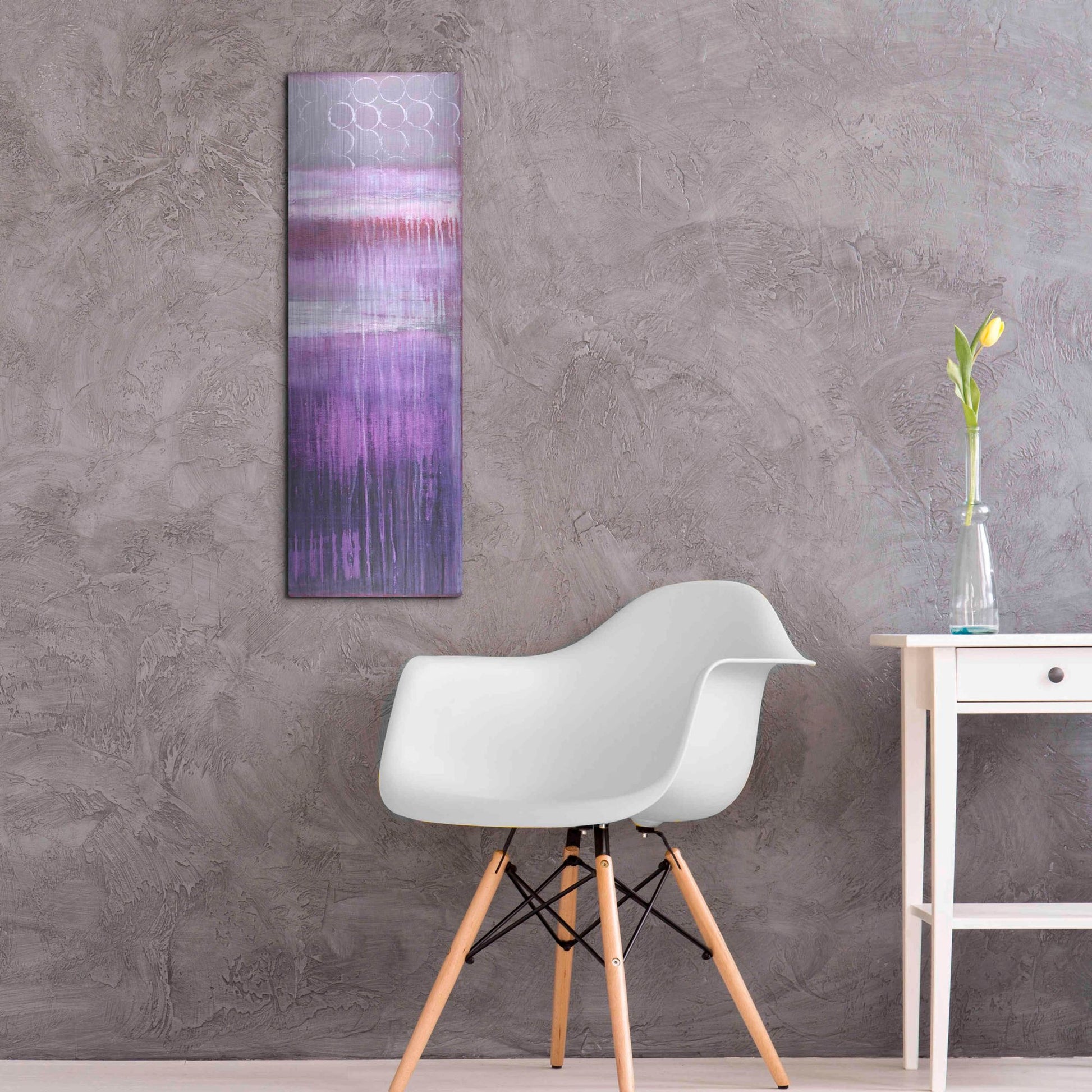 Luxe Metal Art 'Purple Rain II' by Erin Ashley, Metal Wall Art,12x36