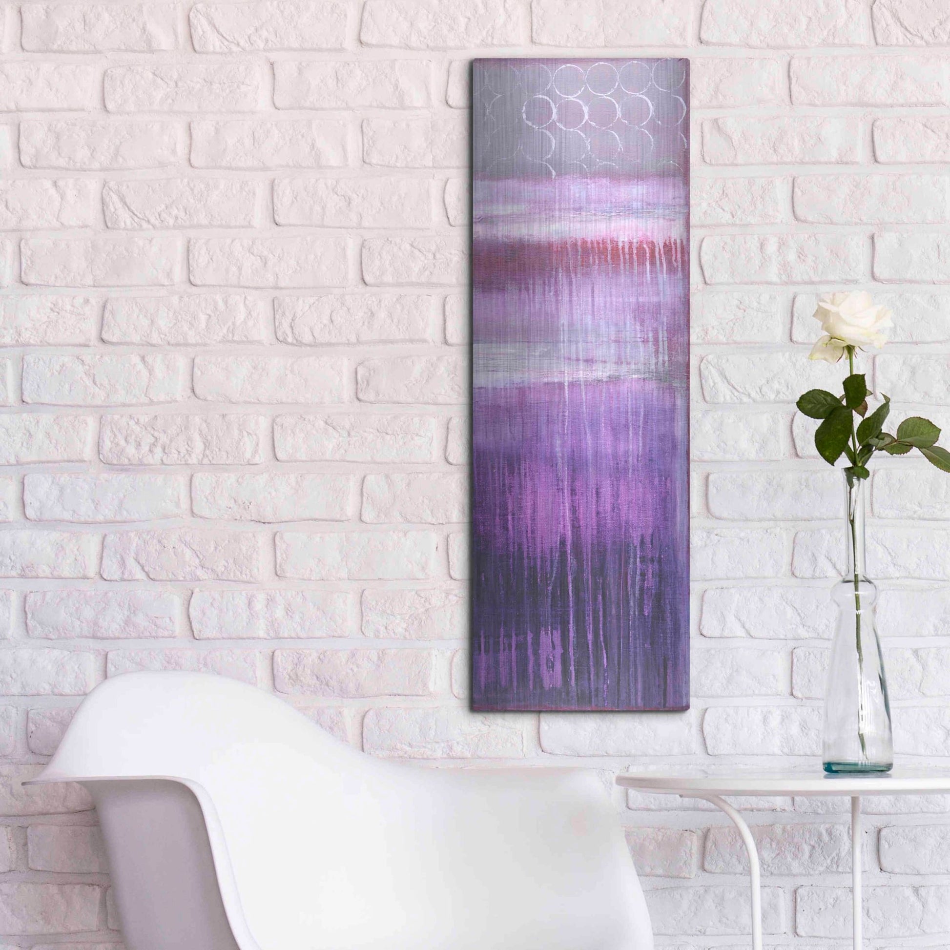 Luxe Metal Art 'Purple Rain II' by Erin Ashley, Metal Wall Art,12x36