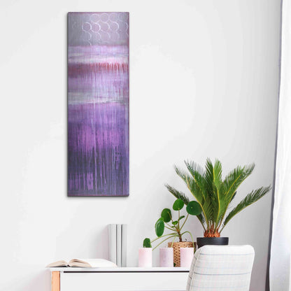 Luxe Metal Art 'Purple Rain II' by Erin Ashley, Metal Wall Art,12x36