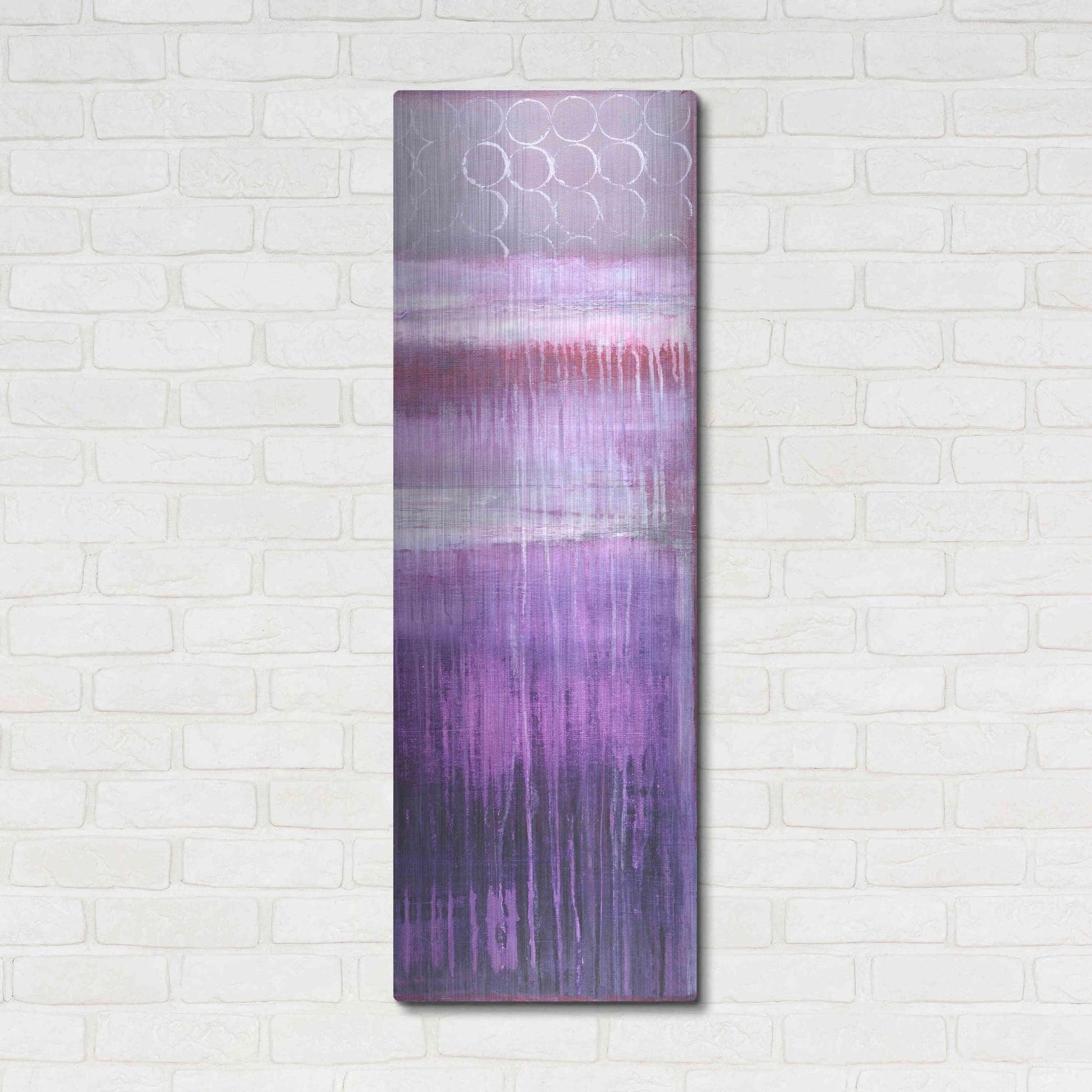 Luxe Metal Art 'Purple Rain II' by Erin Ashley, Metal Wall Art,16x48