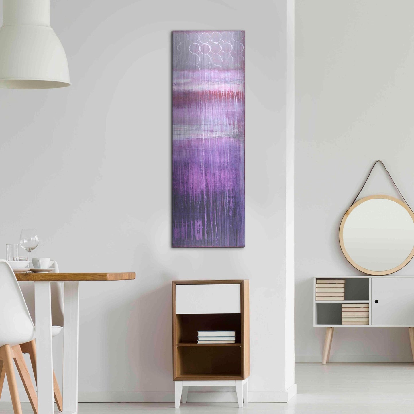 Luxe Metal Art 'Purple Rain II' by Erin Ashley, Metal Wall Art,16x48