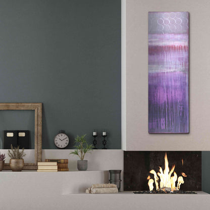 Luxe Metal Art 'Purple Rain II' by Erin Ashley, Metal Wall Art,16x48