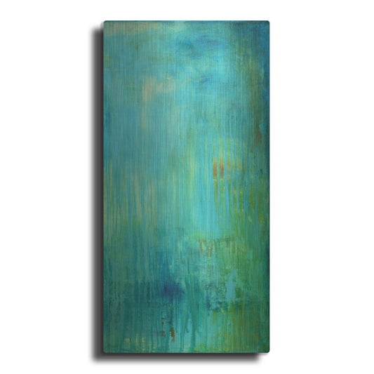 Luxe Metal Art 'Blue Mountain Rain II' by Erin Ashley, Metal Wall Art