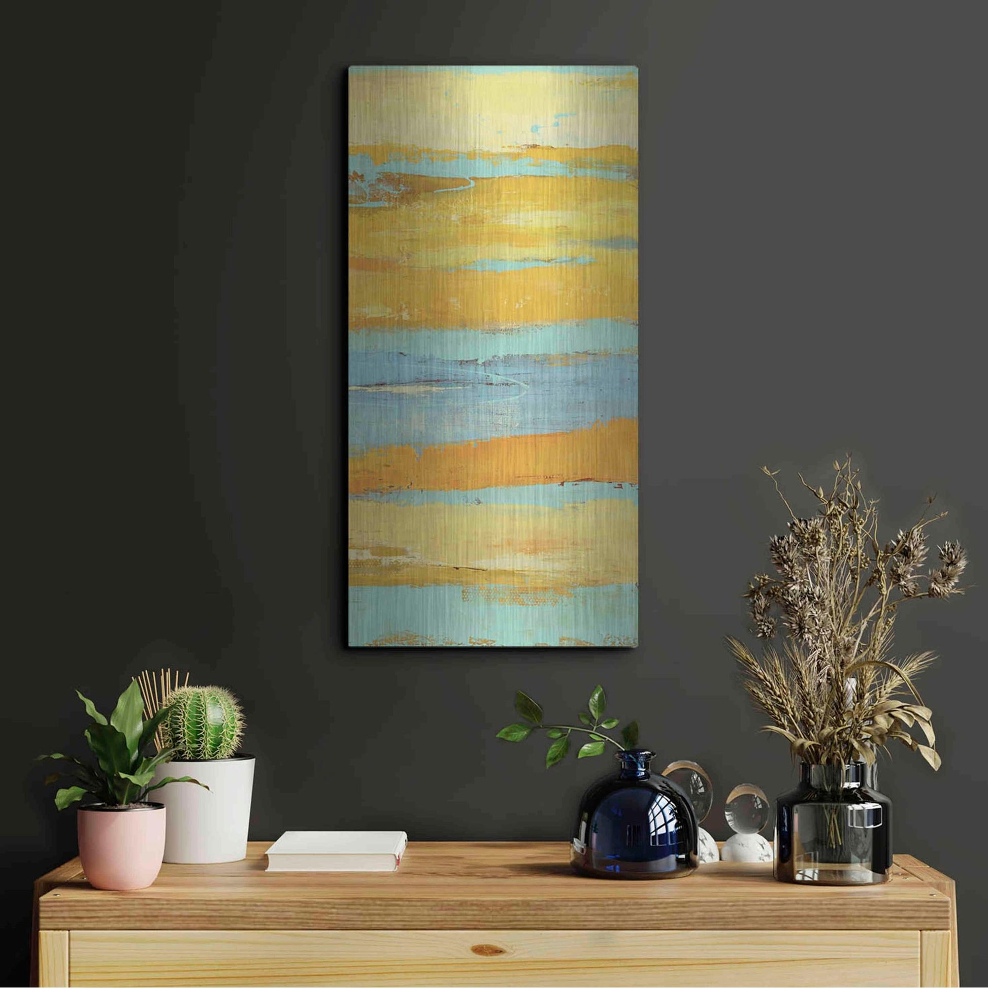 Luxe Metal Art 'Caribbean Sunrise II' by Erin Ashley, Metal Wall Art,12x24