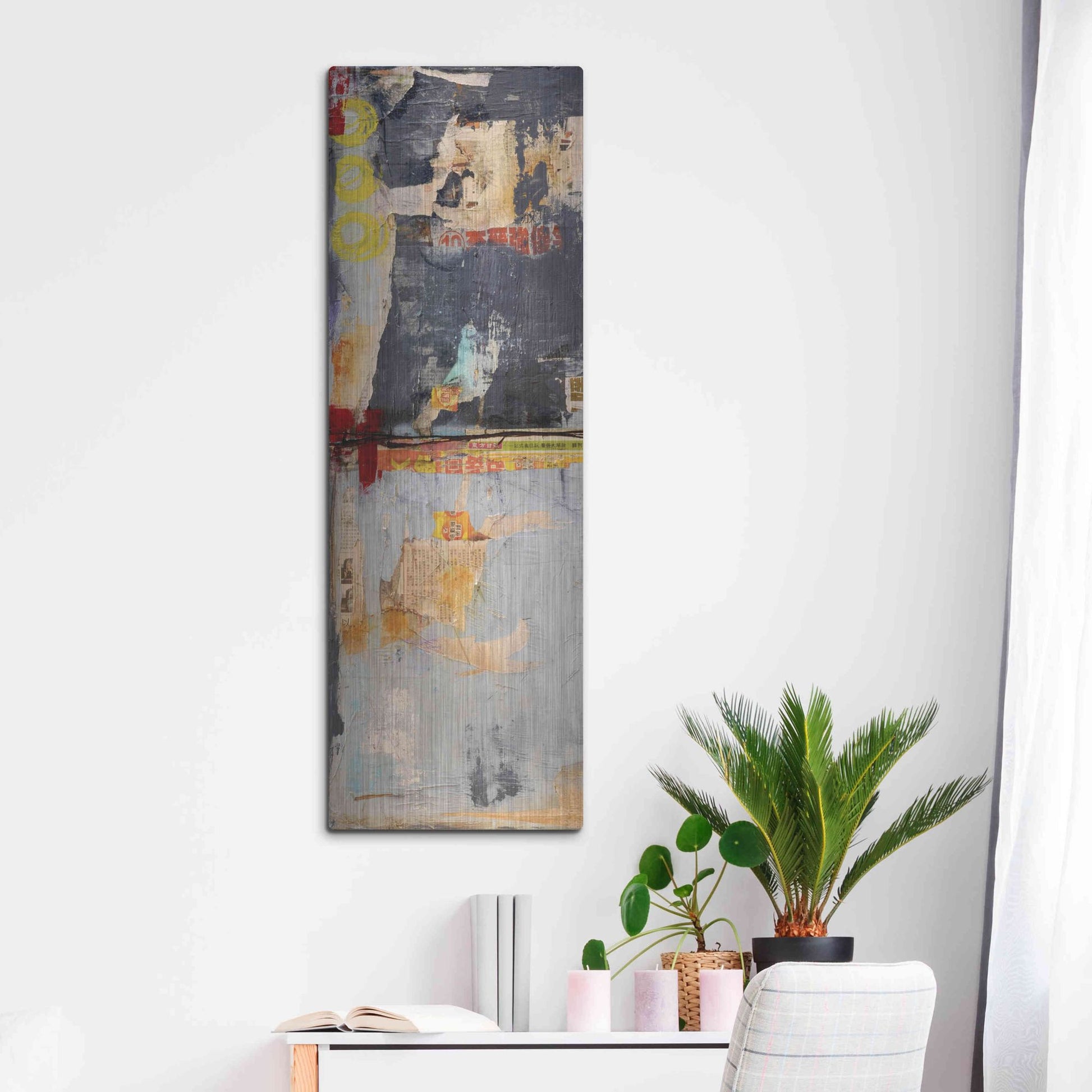 Luxe Metal Art 'Hong Kong Post I' by Erin Ashley, Metal Wall Art,16x48