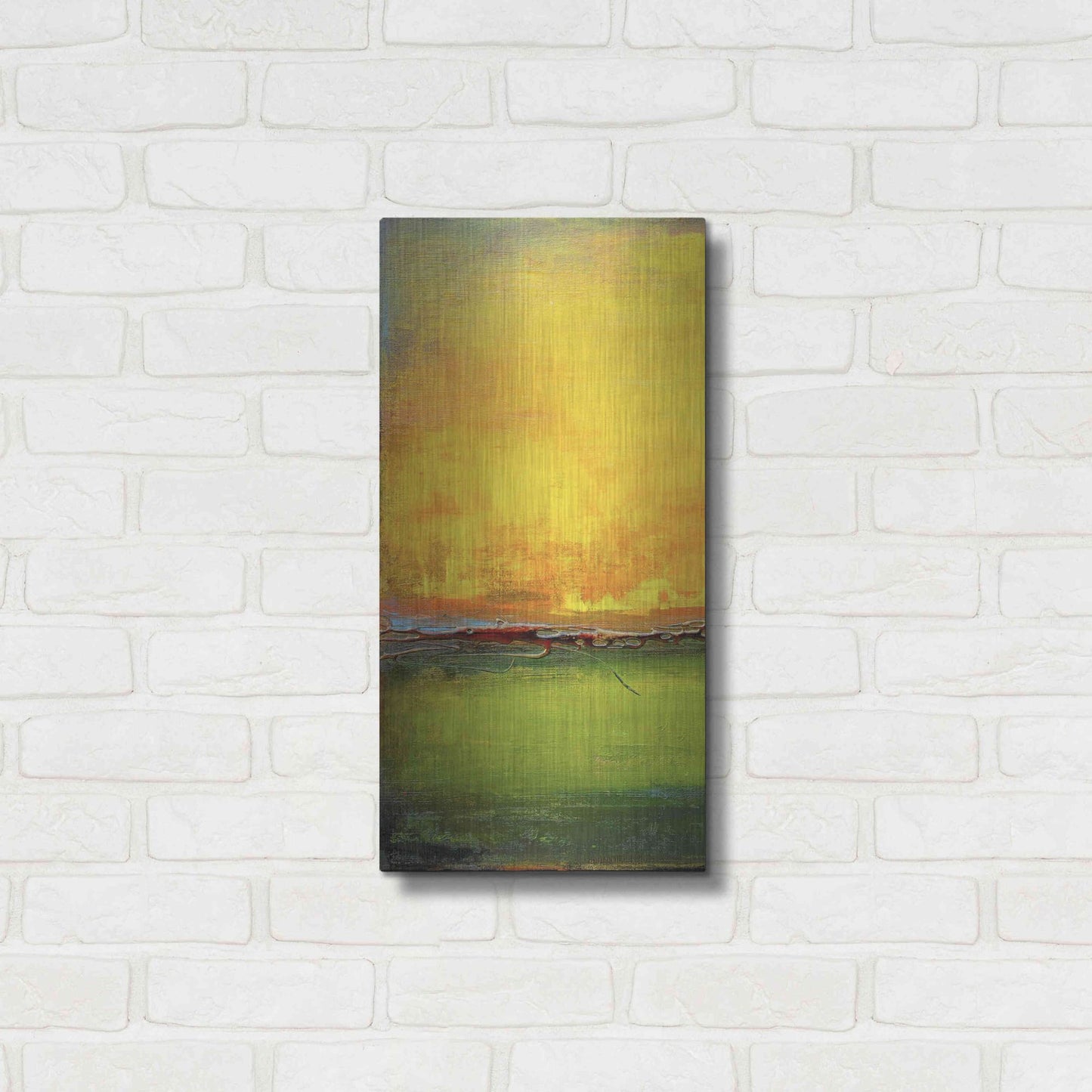 Luxe Metal Art 'Lime Wire I' by Erin Ashley, Metal Wall Art,12x24