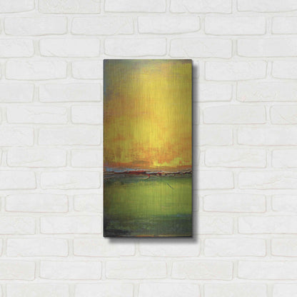 Luxe Metal Art 'Lime Wire I' by Erin Ashley, Metal Wall Art,12x24