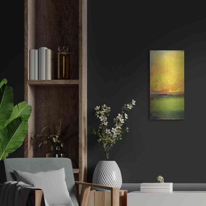 Luxe Metal Art 'Lime Wire I' by Erin Ashley, Metal Wall Art,12x24