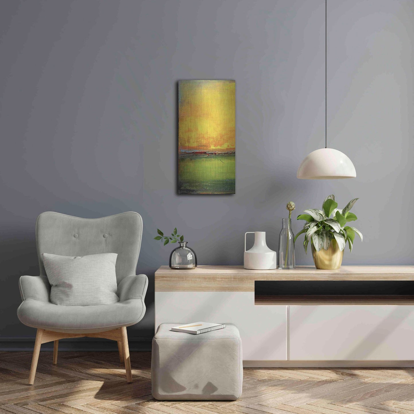 Luxe Metal Art 'Lime Wire I' by Erin Ashley, Metal Wall Art,12x24