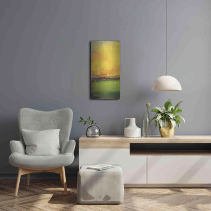 Luxe Metal Art 'Lime Wire I' by Erin Ashley, Metal Wall Art,12x24