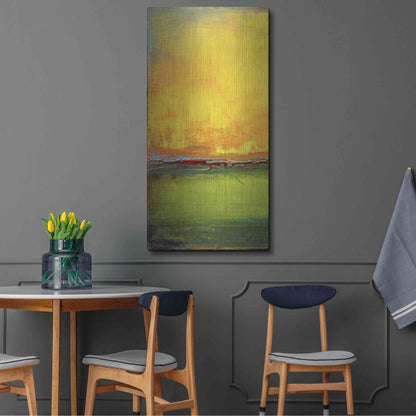 Luxe Metal Art 'Lime Wire I' by Erin Ashley, Metal Wall Art,24x48