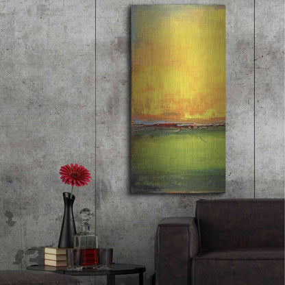 Luxe Metal Art 'Lime Wire I' by Erin Ashley, Metal Wall Art,24x48