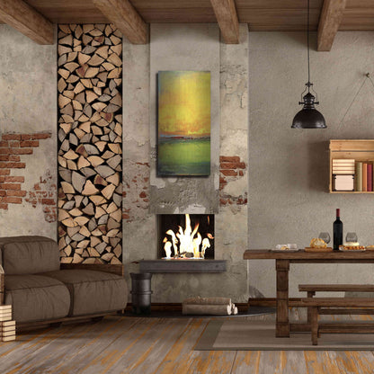 Luxe Metal Art 'Lime Wire I' by Erin Ashley, Metal Wall Art,24x48